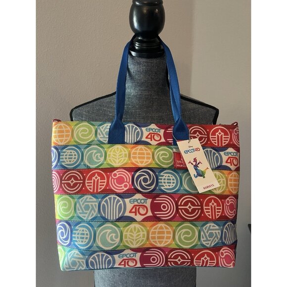 Disney Harveys Epcot 40th Anniversary Medium Streamline Seatbelt Tote Bag New - Picture 1 of 9